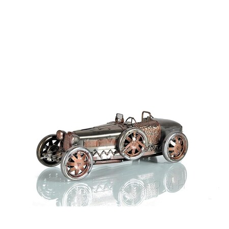 Old Modern Handicrafts 1924 Bugatti Type 35 Green Car Model - 14 x 5.25 x 4.25 in. AJ087